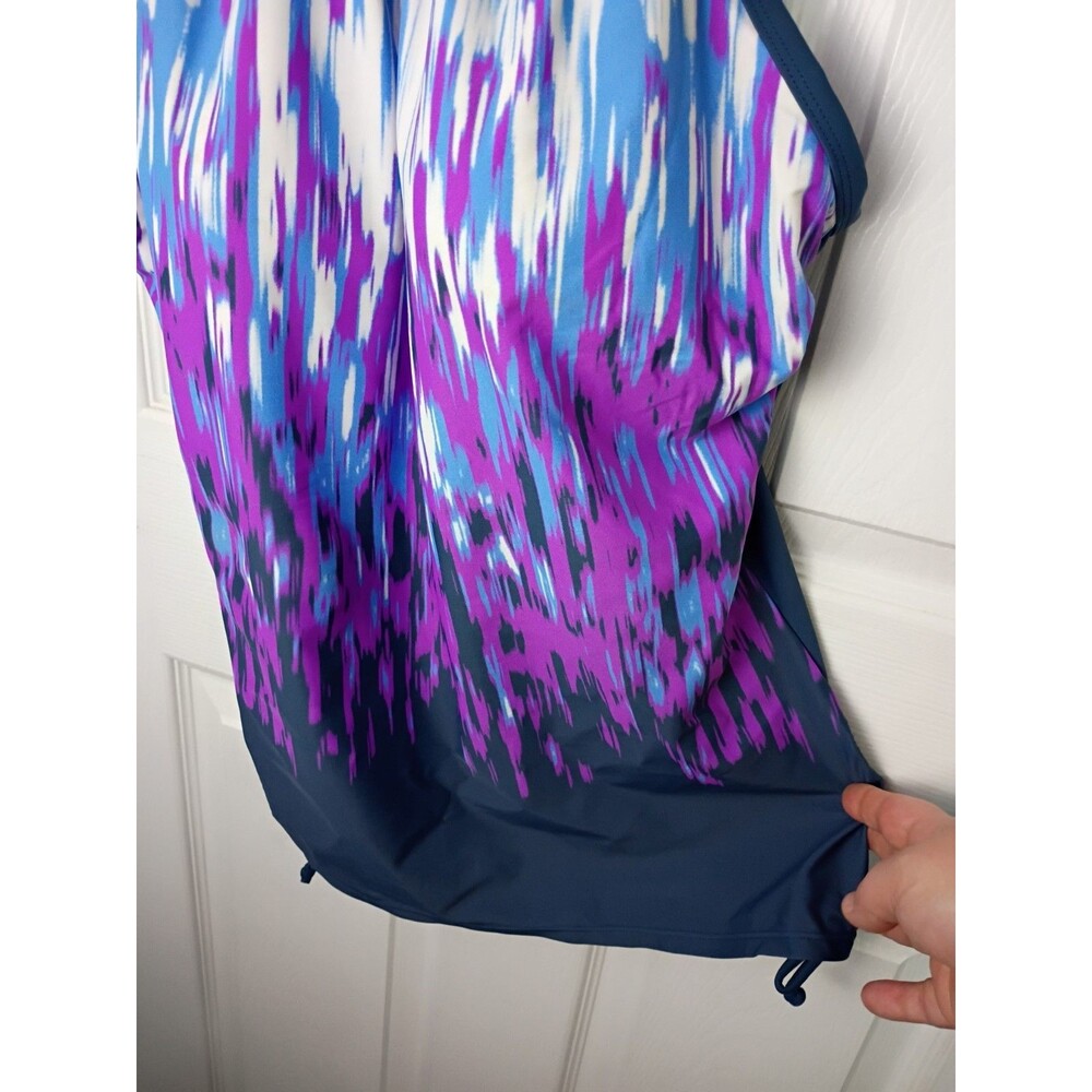 Free Country Woman XXL(18) Halter Tankini Runched Ombre Tie Dyed Swimwear - Picture 2 of 9